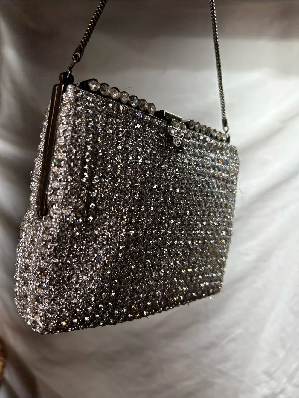 Small 1950s Vintage WALBORG Rhinestone Crystal Handbag - Hong Kong